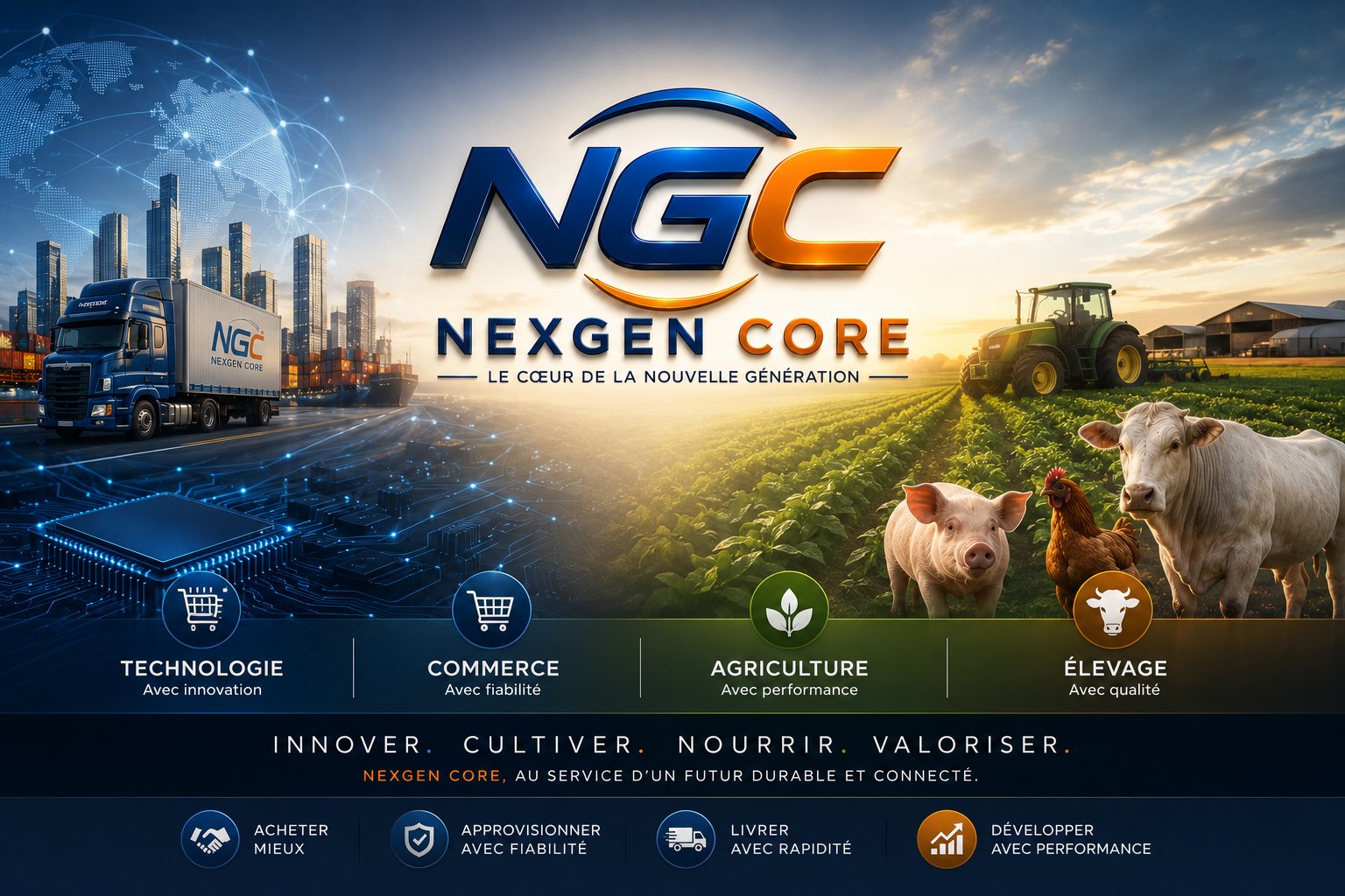NexGen Core — technologie, agriculture, élevage et commerce