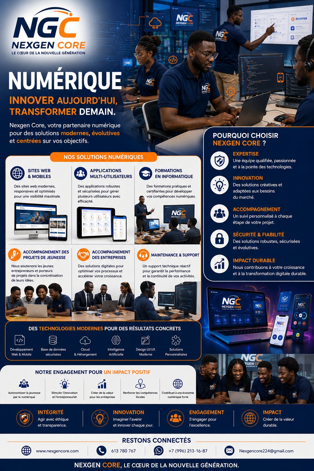 NexGen Core Numérique — sites web, applications, formations